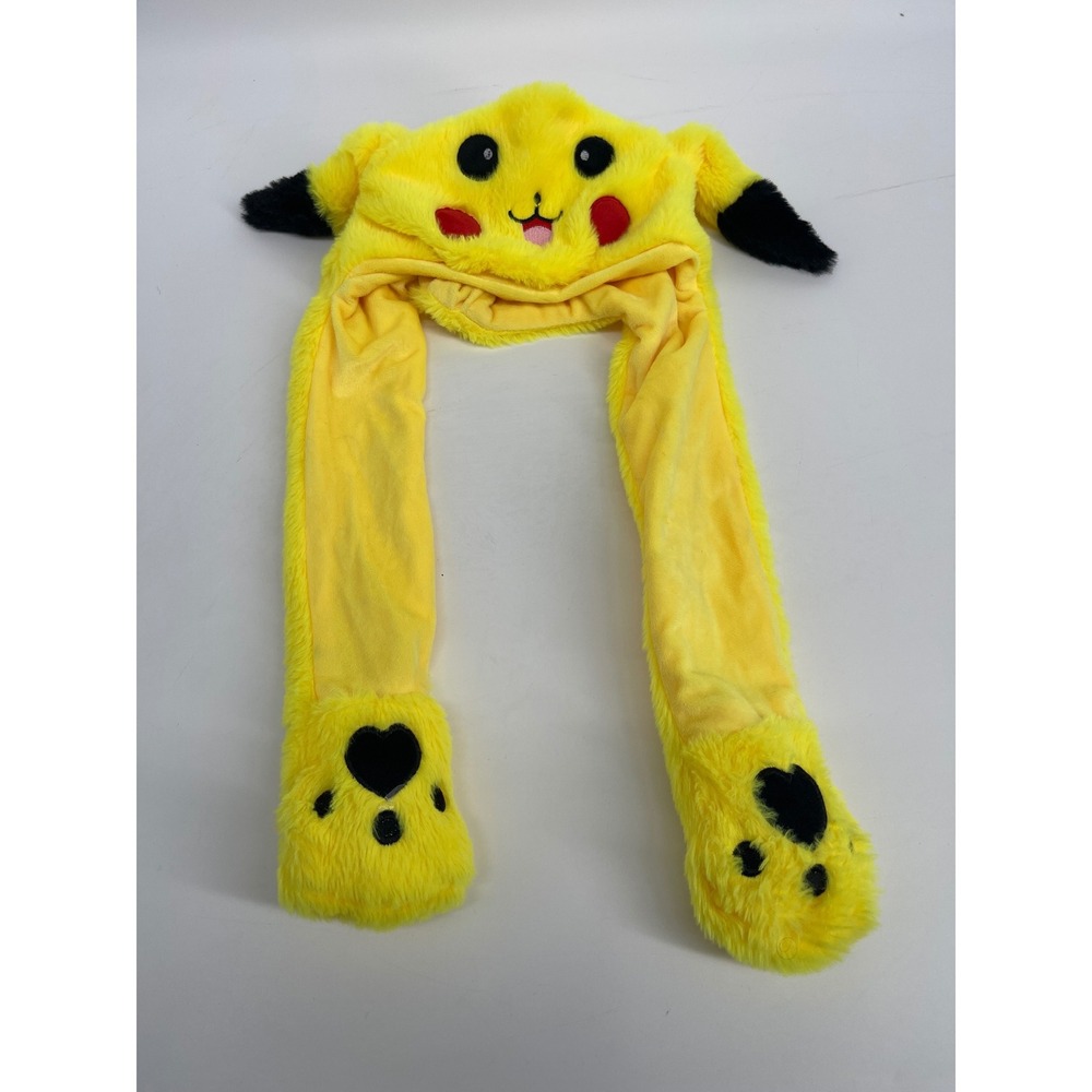 Pokemon Pikachu Plush Moving Ear Hat Yellow Cosplay Costume One Size Accessory